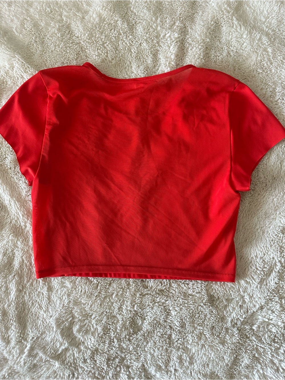 aerie Red Short Sleeve Crop Tee - Picture 2 of 2